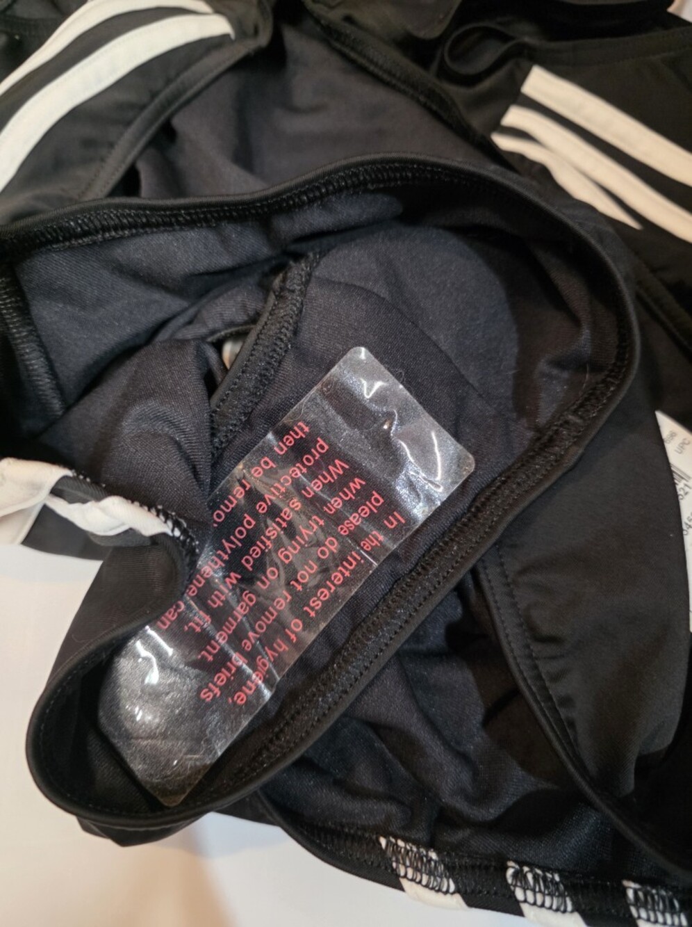 adidas Black One-Piece Swimsuit with White Side Stripes - Picture 5 of 5